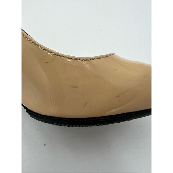 Yves Saint Laurent Paris Patent Leather Tan Pumps Stiletto High Heels 37 / 7 YSL - Picture 10 of 14